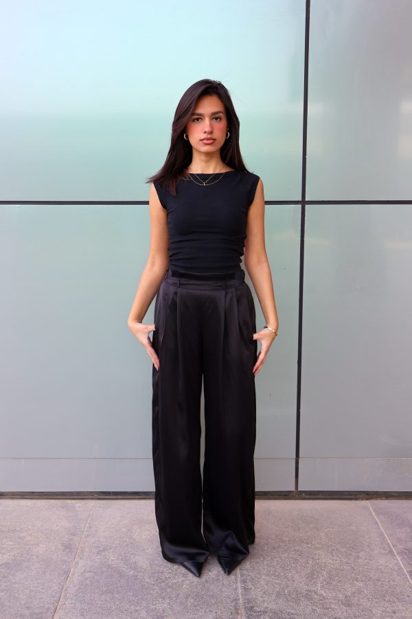 Satin Muse Pants in Black - Image 5