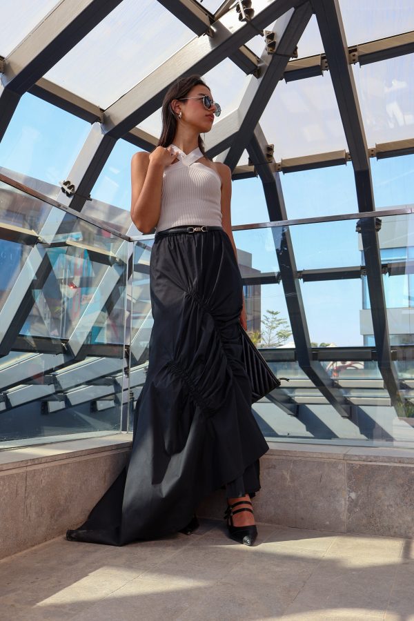 Ruched Skirt in Black