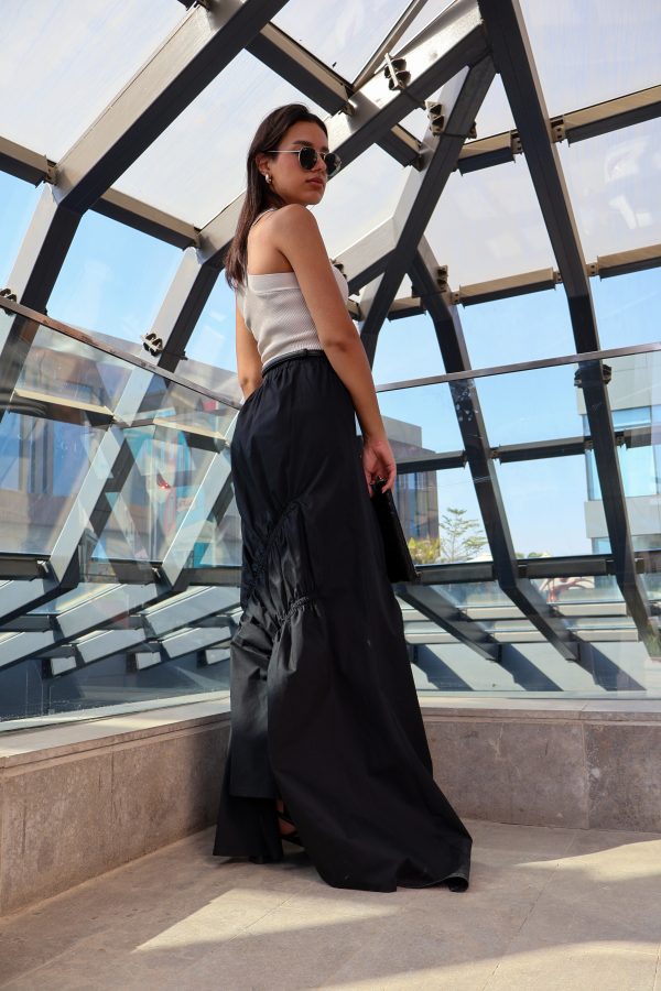 Ruched Skirt in Black - Image 5