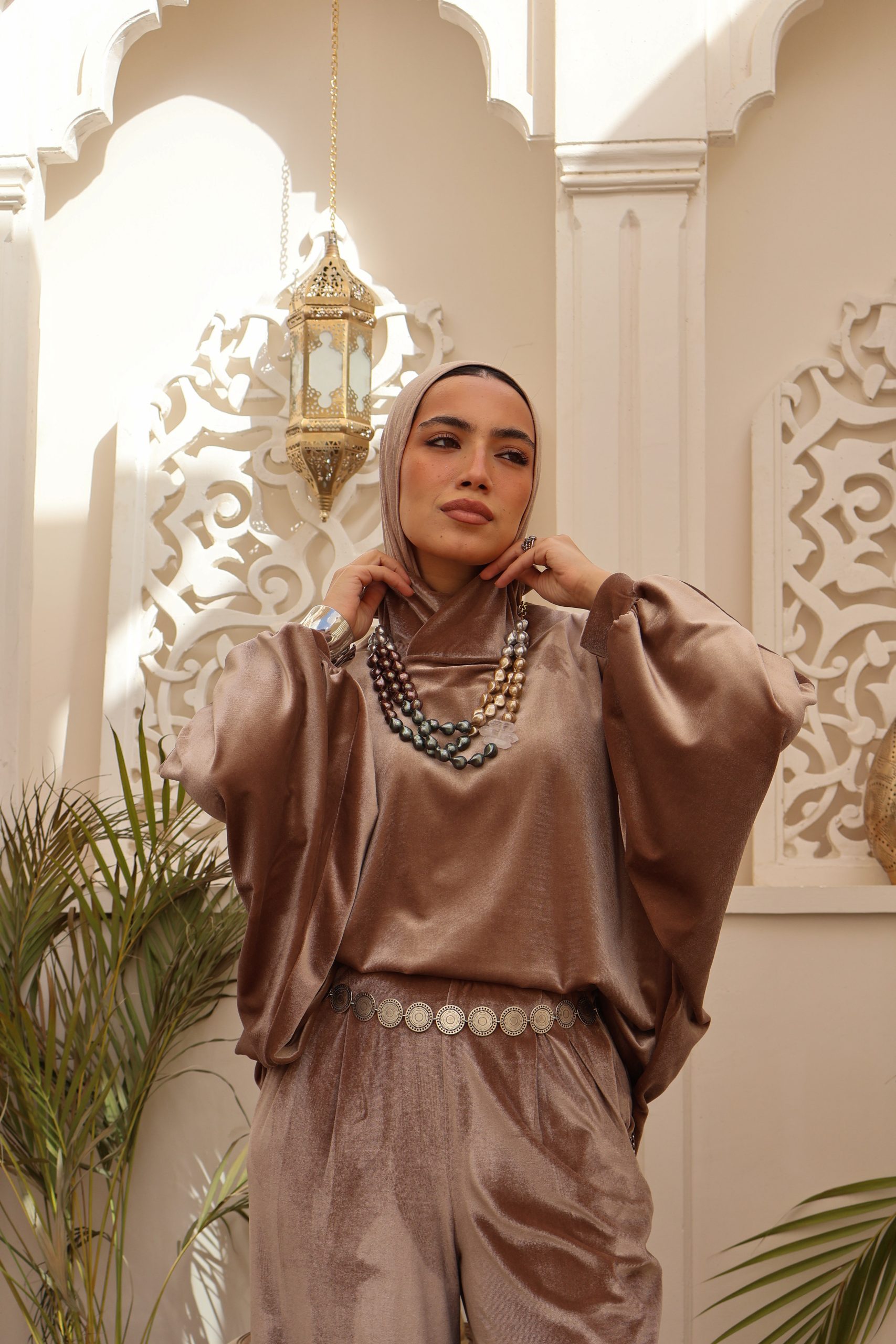 Rimal Set in Beige (Top & Pants) - Image 4