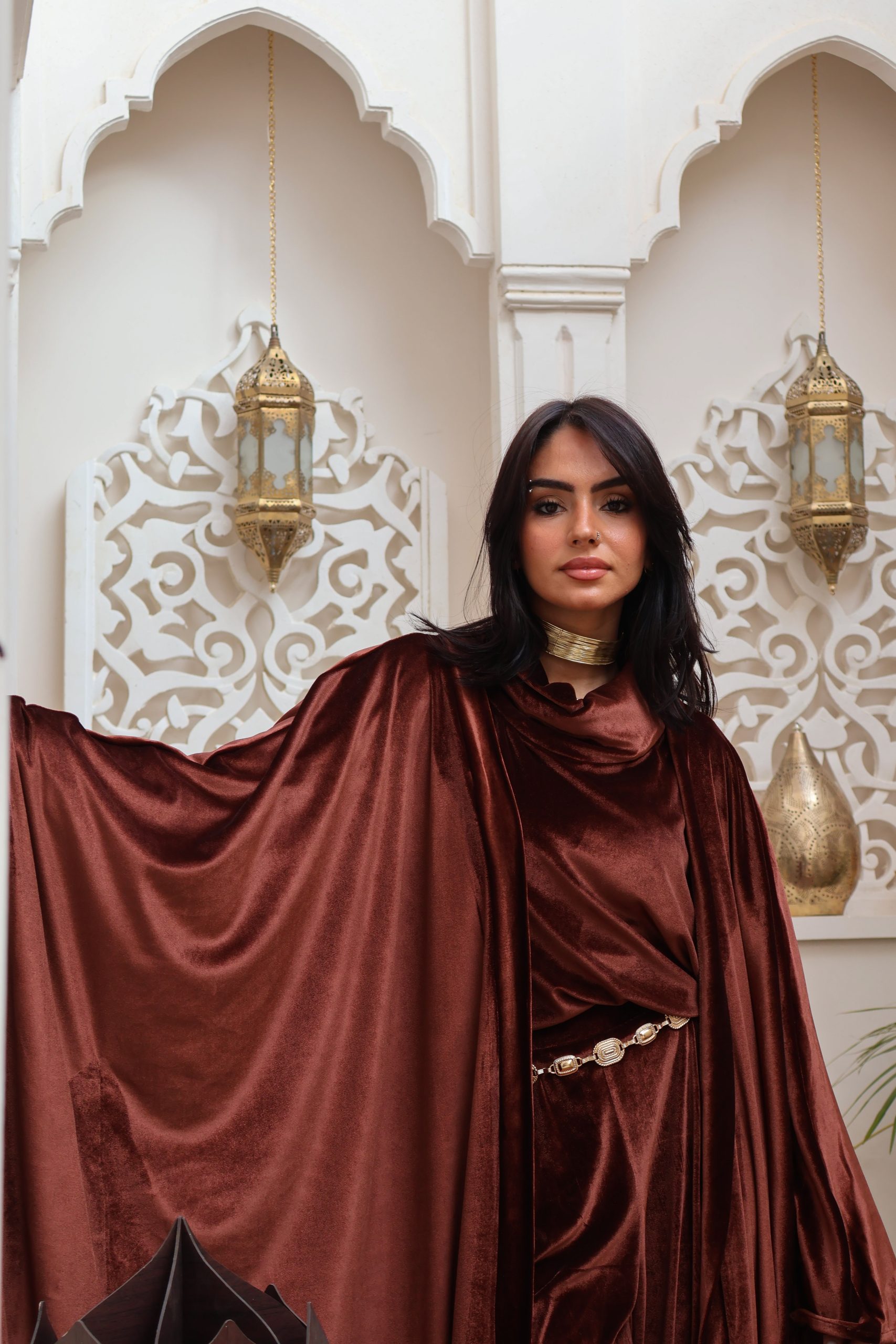 Rimal Kaftan in Brown